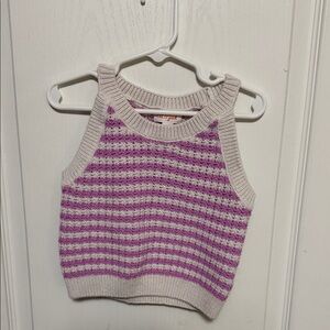 Cat & Jack Purple and Cream Knit Tank